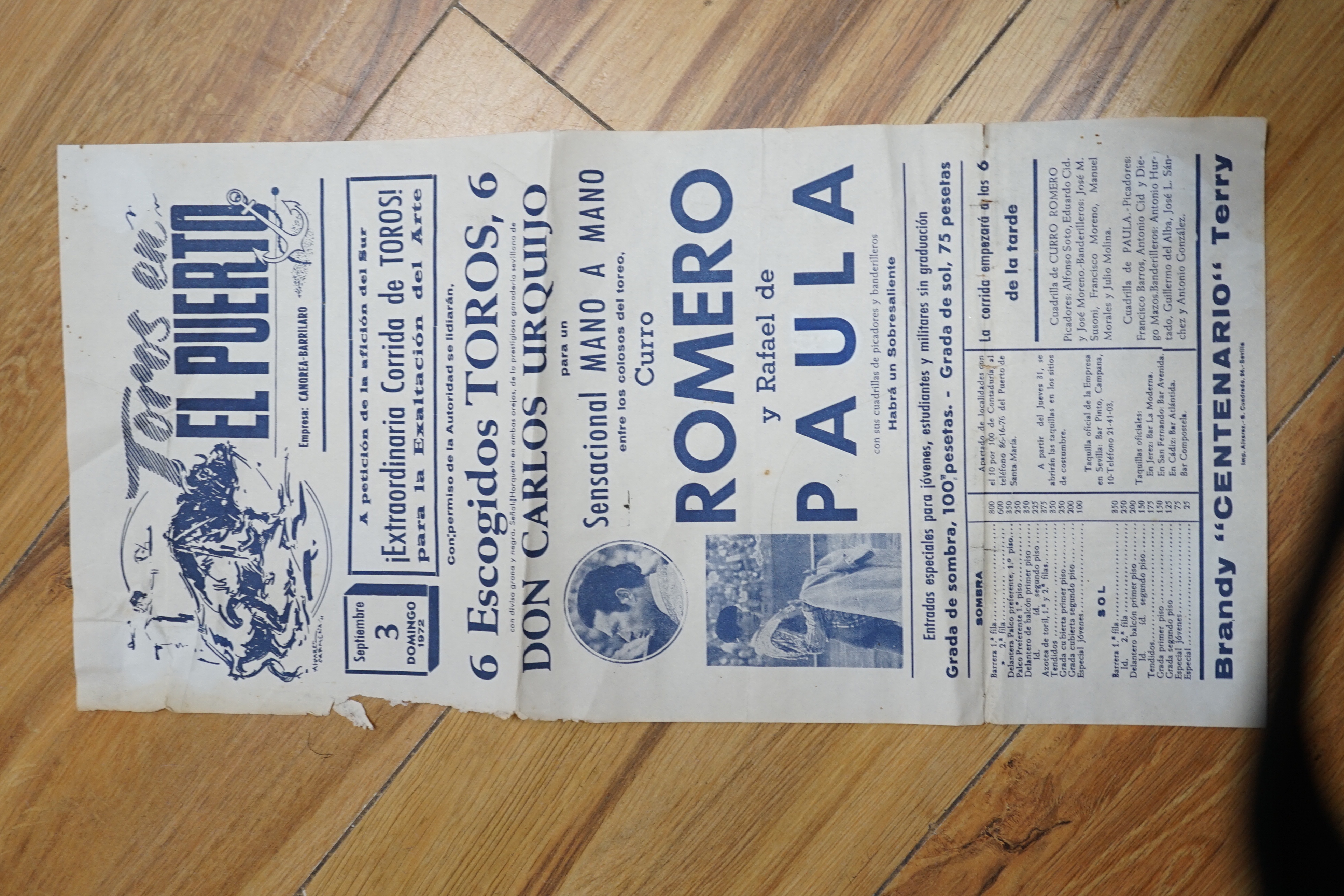 Spanish Matador circus poster - 230cm high